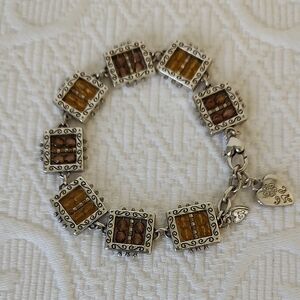 Brighton Silver Amber Crystal Bracelet